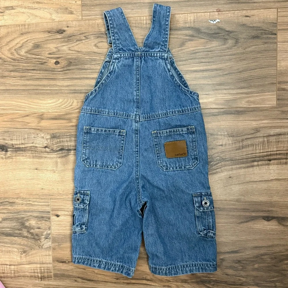 Carters Denim Blue Baby Toddler Overalls Size 9 Months